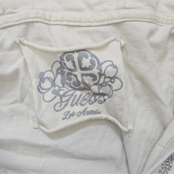 Guess Vintage 100% Cotton Zip-Up Hoodie Jacket Women’s M Butter Yellow Y2K Style - Picture 6 of 13